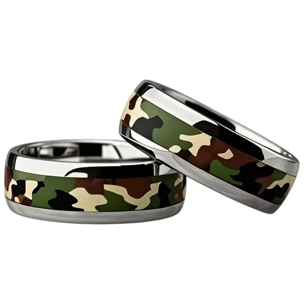 MENS 304 STAINLESS STEEL CAMOUFLAGE RING BAND \ SIZE 10 - Picture 2 of 9